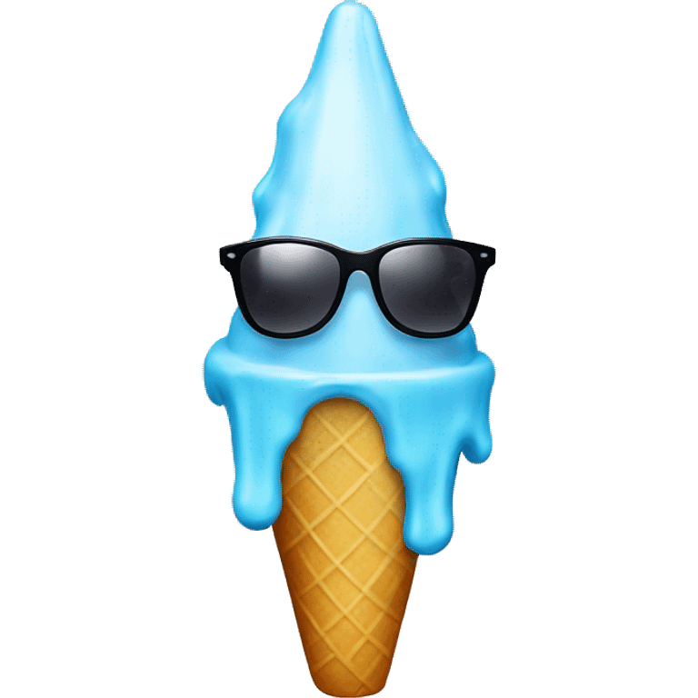 an ice cone with a smiley face and sunglasses emoji