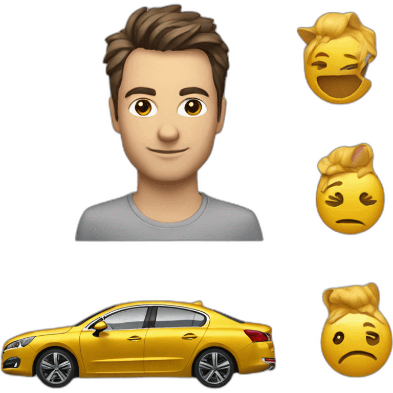 Chat sur une peugeot 508 emoji