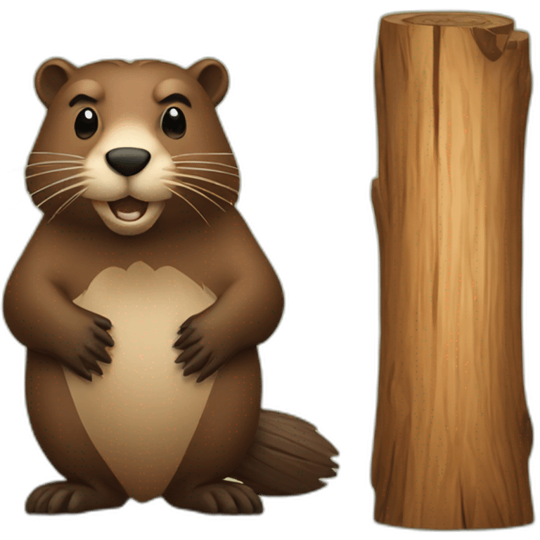 Beaver and big wood emoji