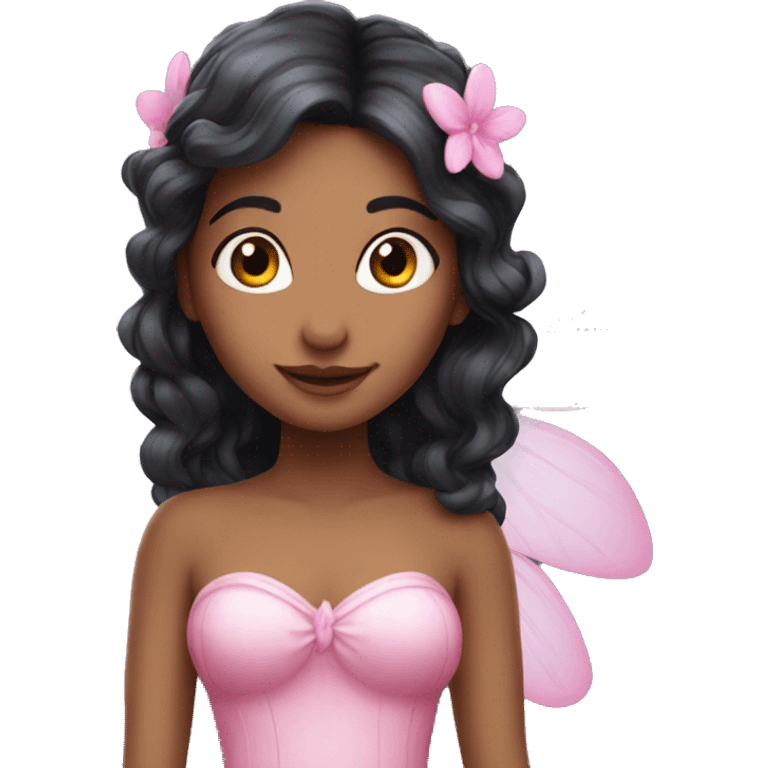 beautiful pink fairy with dark hair emoji