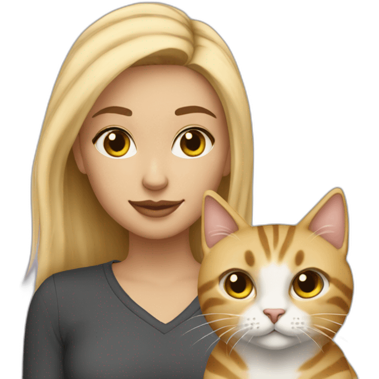 Blonde girl nyc with tabby cat emoji