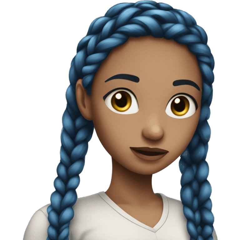 girl blue eyes braids emoji