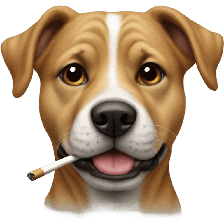 Un chien avec une cigarette à la bouche emoji