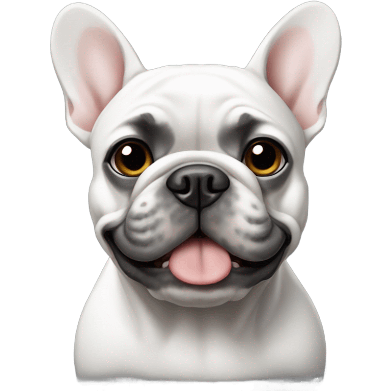 Grey and white French bulldog emoji