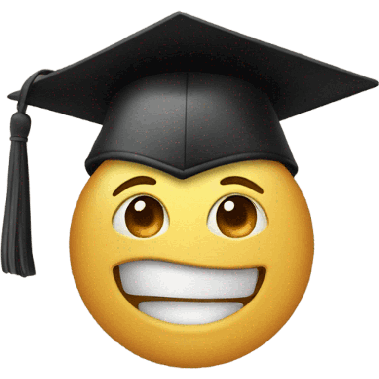 Graduation with tongue out emoji