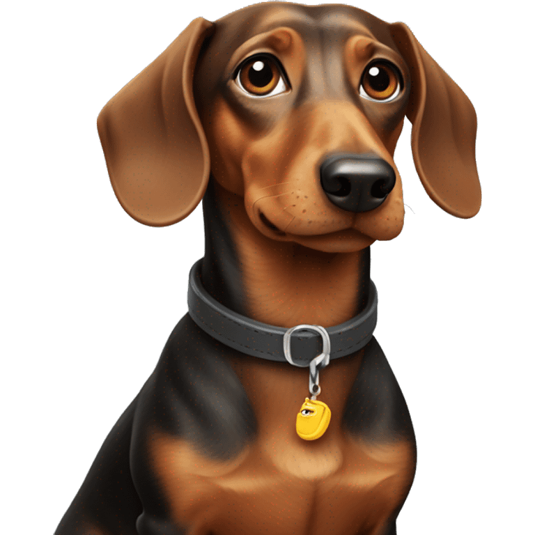 dachshund with collar emoji