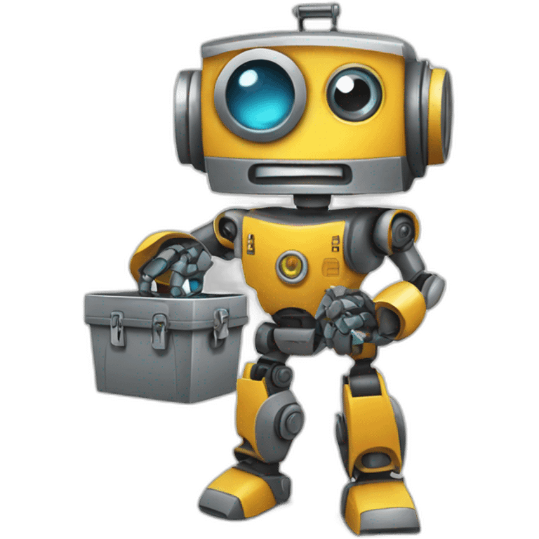 robot with toolbox in his hands emoji