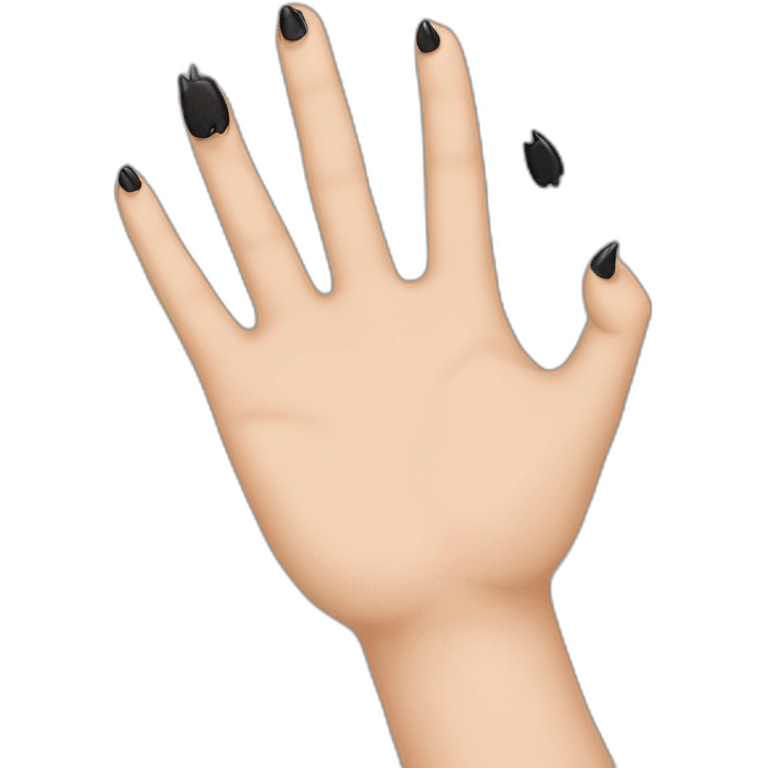 a hand with five black nails emoji