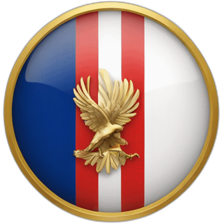 The French flag with a golden eagle emblem in the middle emoji