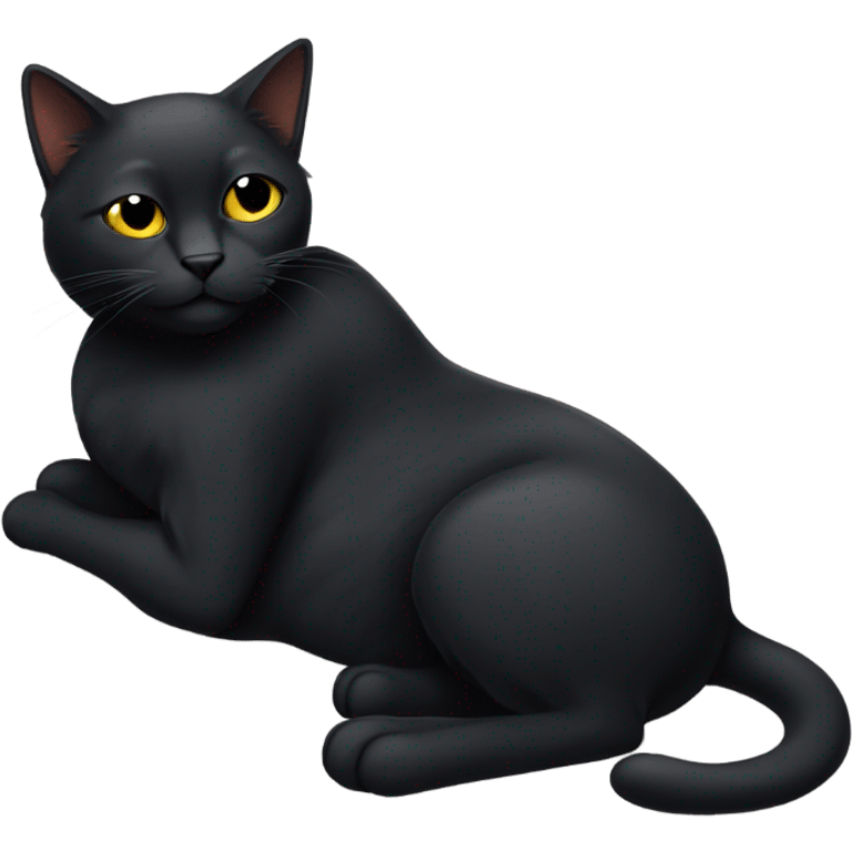 Black cat laying  emoji