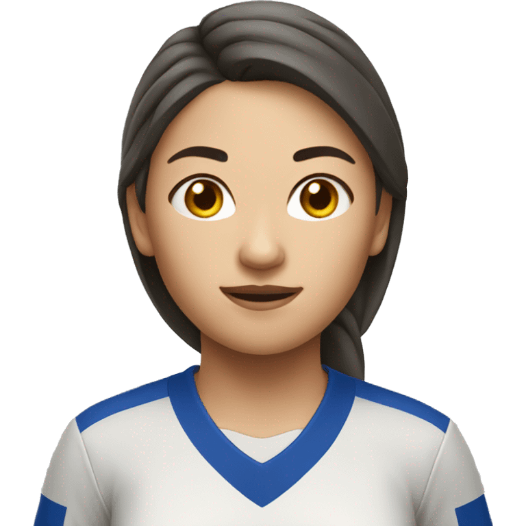 Asian Caucasian female soccer player emoji