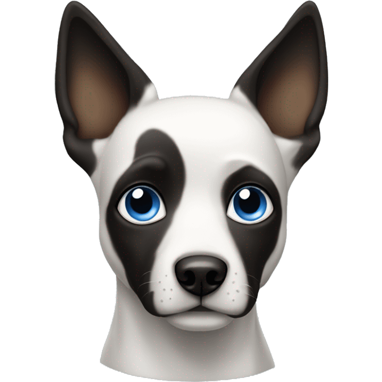 Black and white blue eyes dog with pointy ears emoji