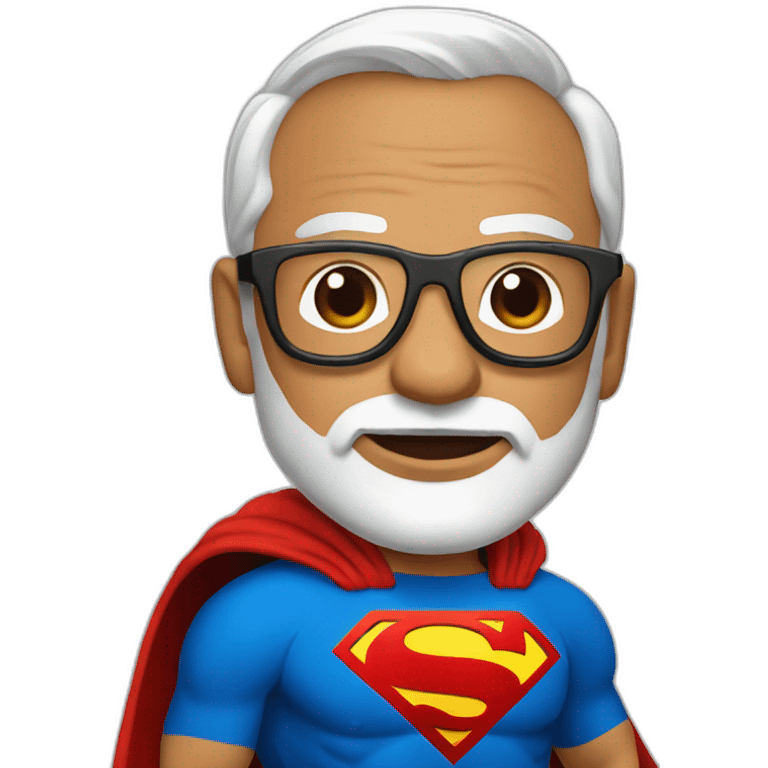 Modi with superman dress & gogle emoji