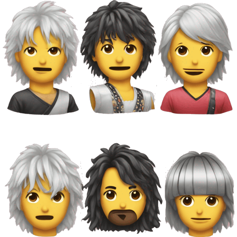 Japanese 80's hair band emoticon emoji