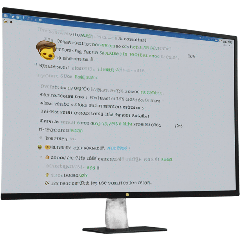 text on a computer screen emoji