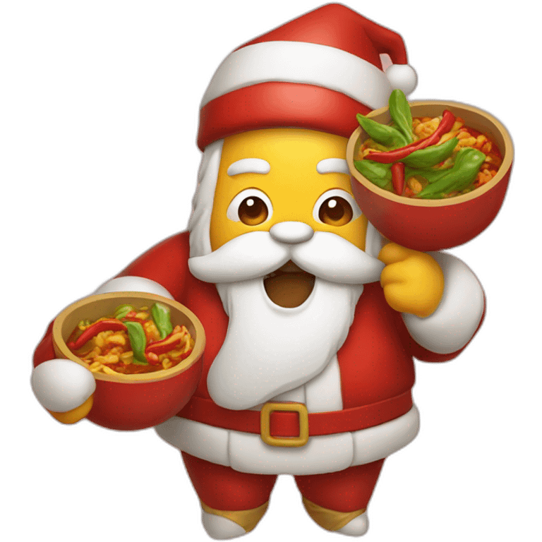 spicy chinese food santa emoji