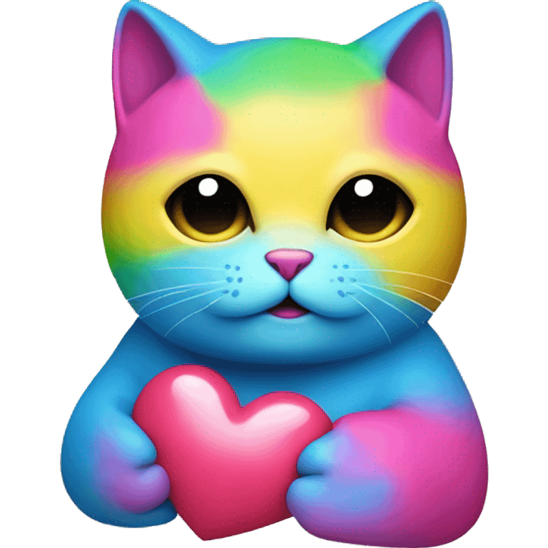 blobcat in trans colors holding a pansexual heart emoji