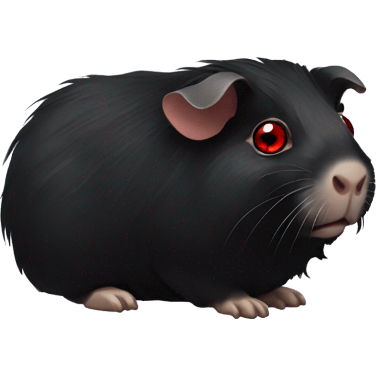 black guinea pig with red eyes emoji