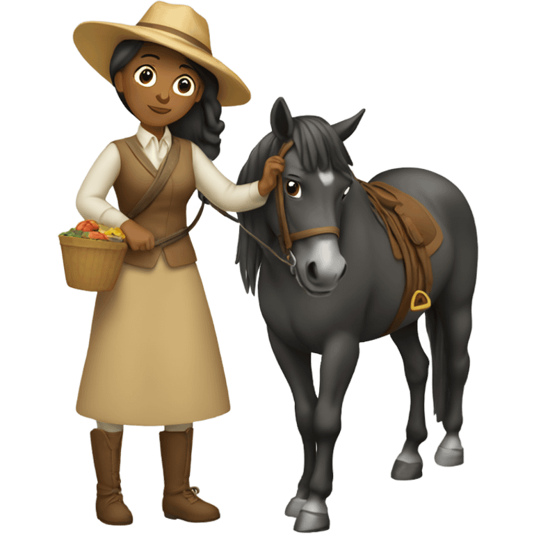 Mujer montando caballo emoji