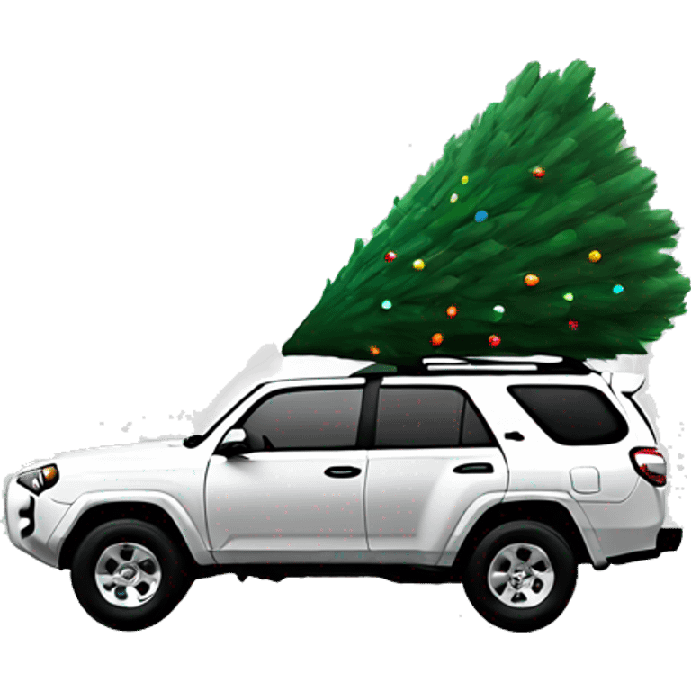 4 Runner with a christmas tree on the roof emoji