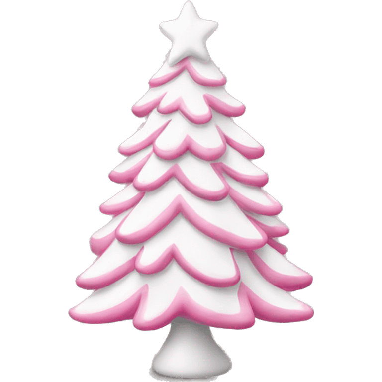 White and pink Christmas tree emoji