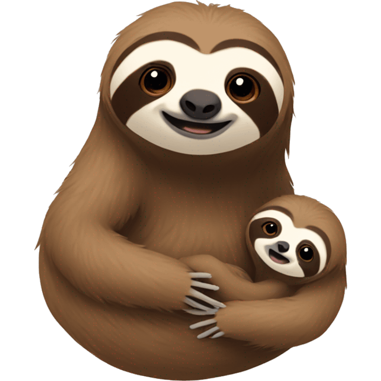 Sloth with baby  emoji