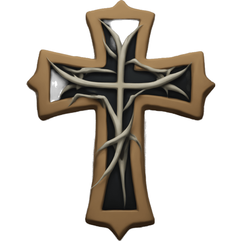 make a cross with thorns around it but super gothic emoji