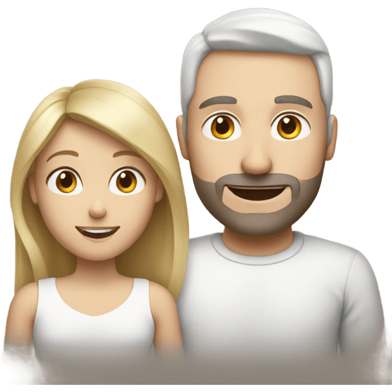  family -dad+white +dark hair, mom+ white+long blonde hair and son+white+dark hair emoji