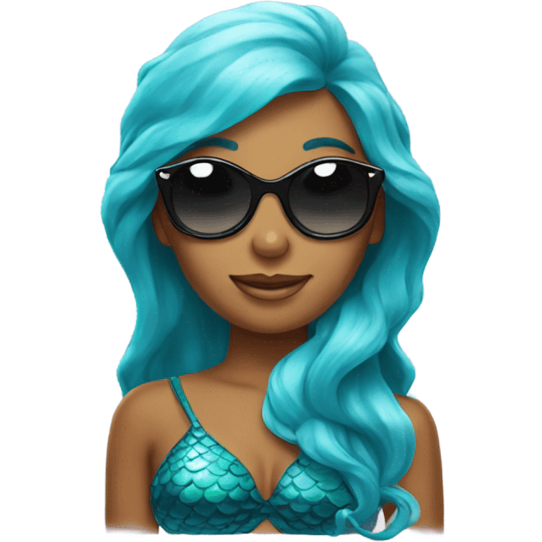 Mermaid wears sunglass emoji