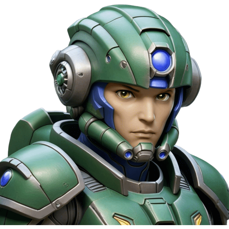 Cinematic Realistic StarCraft Terran Marine Portrait, head tilted dramatically with an exaggeratedly amused expression, blending futuristic grit with a hint of unexpected humor. His steely gaze and determined features, set against intricately detailed tactical armor in dark green and grey, are rendered with lifelike texture and dynamic lighting, high shine, dramatic yet whimsical, capturing the essence of a Terran Marine whose epic strength is accompanied by a playful edge. emoji