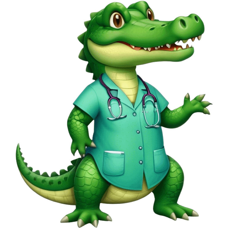 Crocodile wearing scrubs emoji