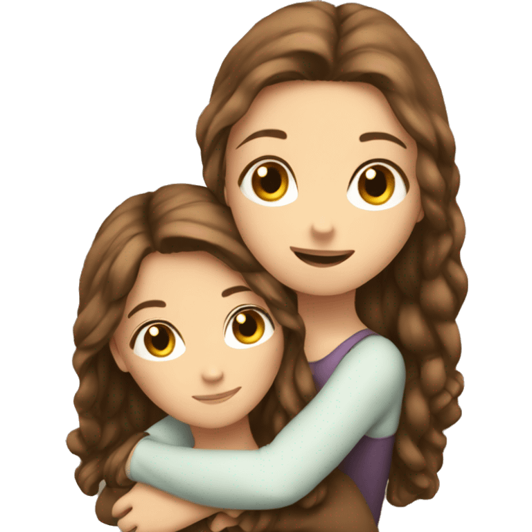 Best friends hug brown hair white girls emoji