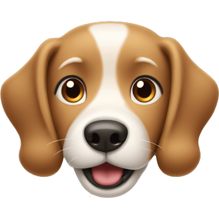 Light brown cartoon dog with rectangular white shout, round eyes, and bushy eyebrows  emoji