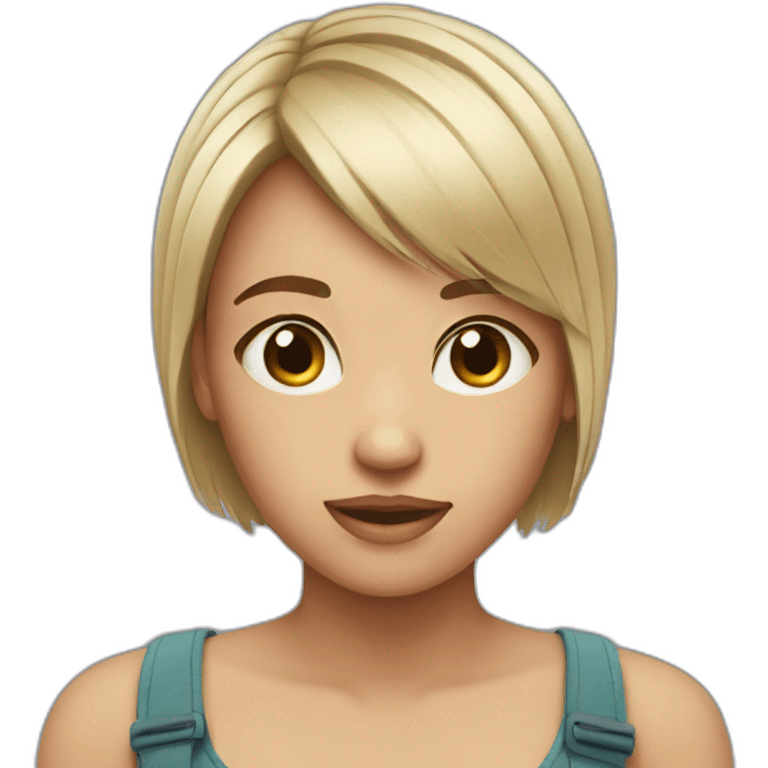 Cute girl with short straight hair emoji