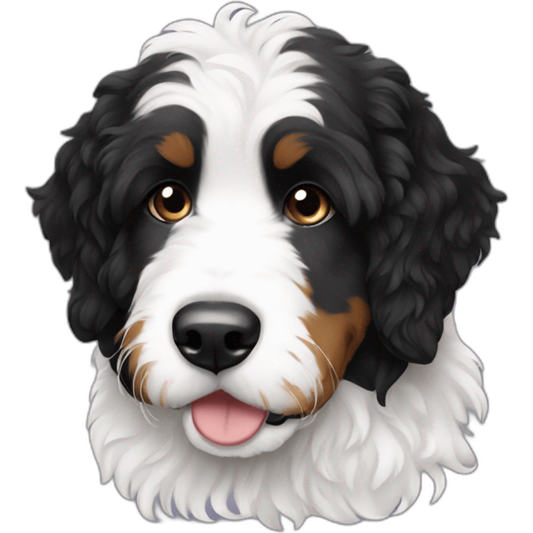 black white bernedoodle emoji