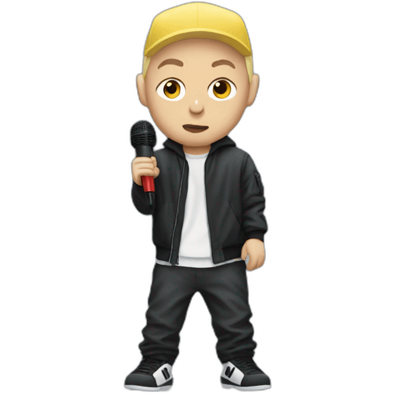 Eminem with a mic emoji