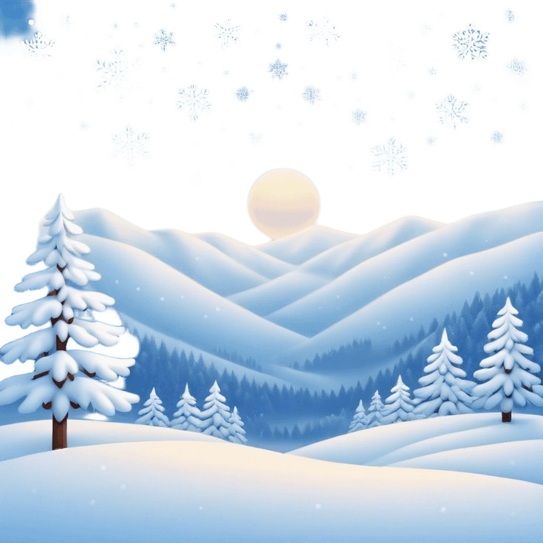 Cinematic Realistic Snow Emoji, Soft and delicate, with fluffy snowflakes drifting gently to the ground. The snow blankets the landscape in a peaceful, serene hush, creating a calm and sparkling atmosphere. Soft glowing outline, capturing the essence of tranquility, winter beauty, and crisp, clean freshness in a scene of falling snow! emoji