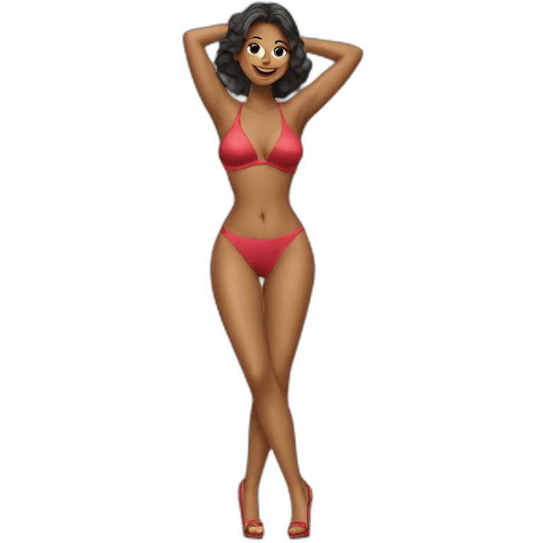 sexy woman on high heels swimming suit emoji