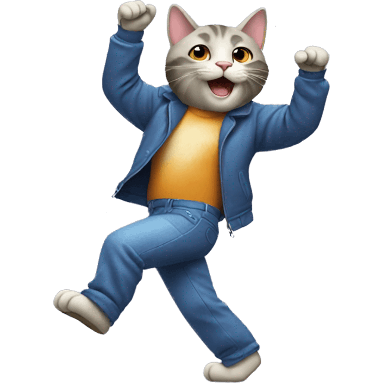 Cat dancing in disco emoji