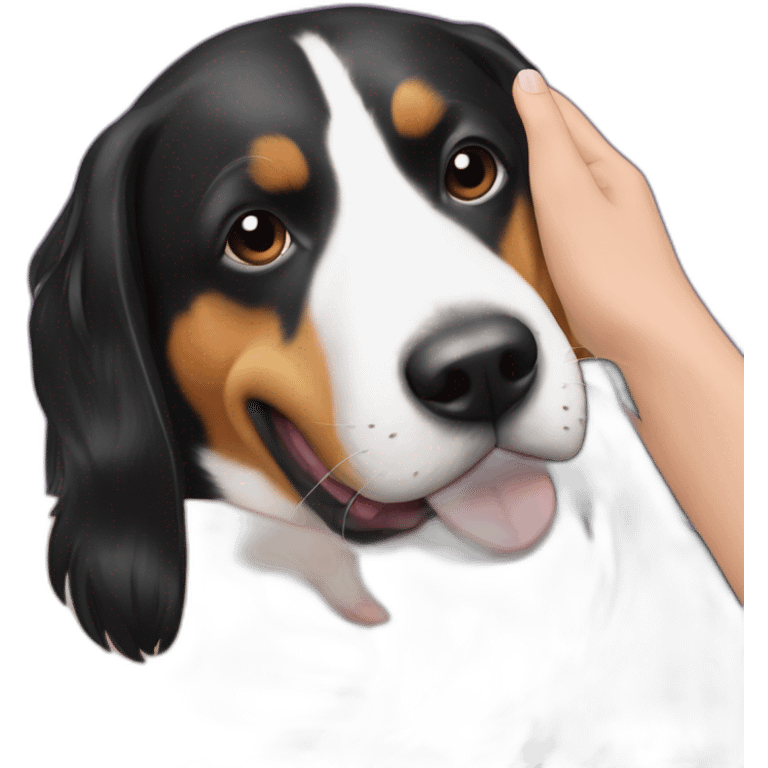 Entlebucher zennenhund with owner with long black hair emoji