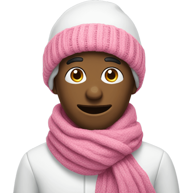 Snow man with pink scarf emoji