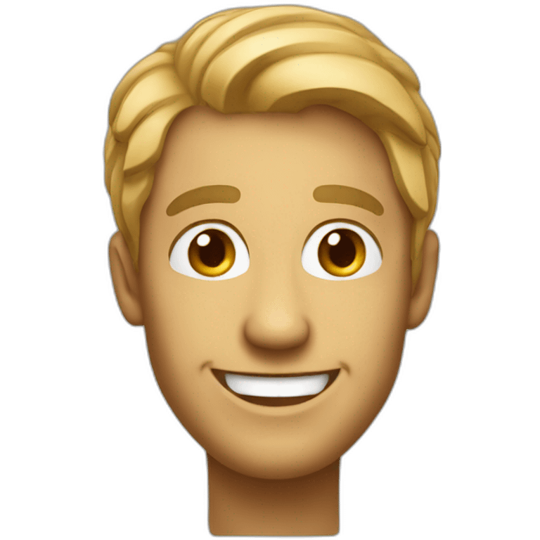 Charming man emoji with a bold, inviting expression and a hint of sophistication in his grin. emoji