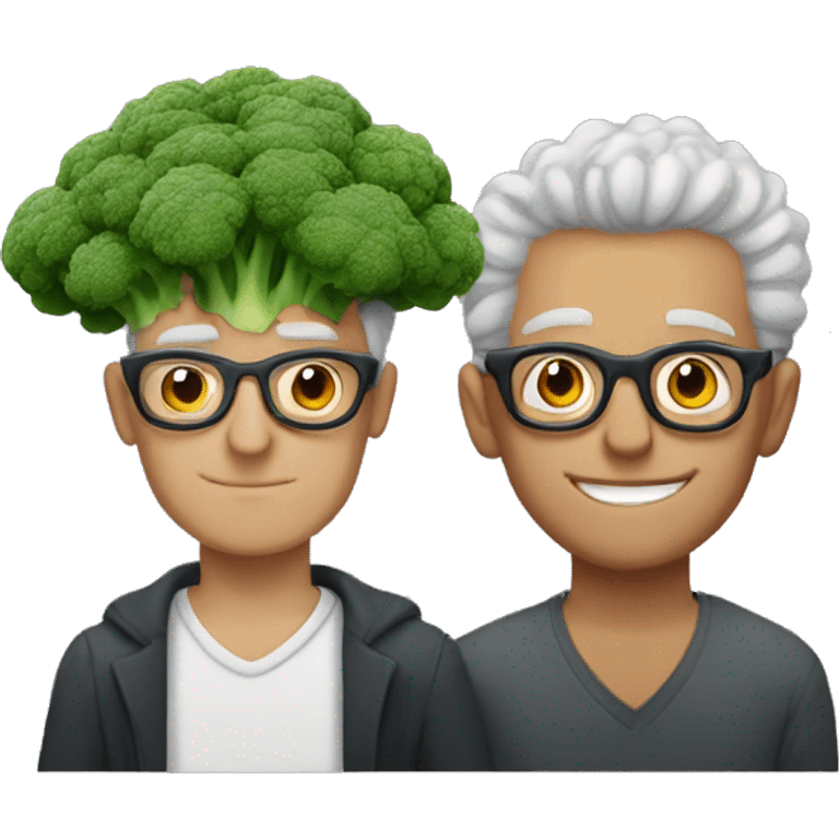 man in his 20s with broccoli hair and glasses in love with an aged man emoji