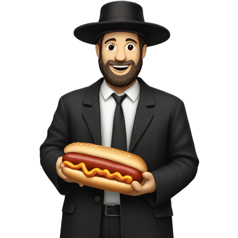 Hasidic Jew with hotdog emoji