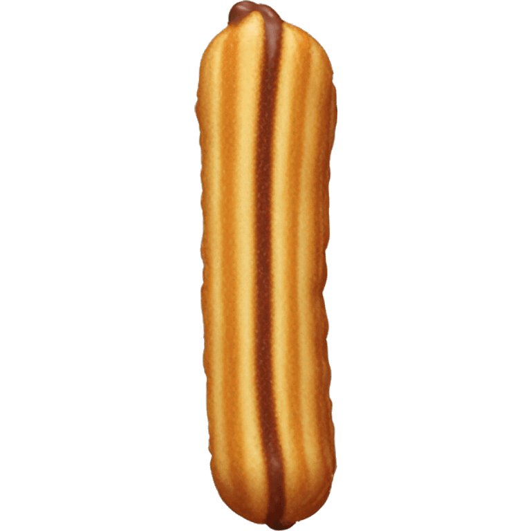 Churro with chocolate dipped tip emoji