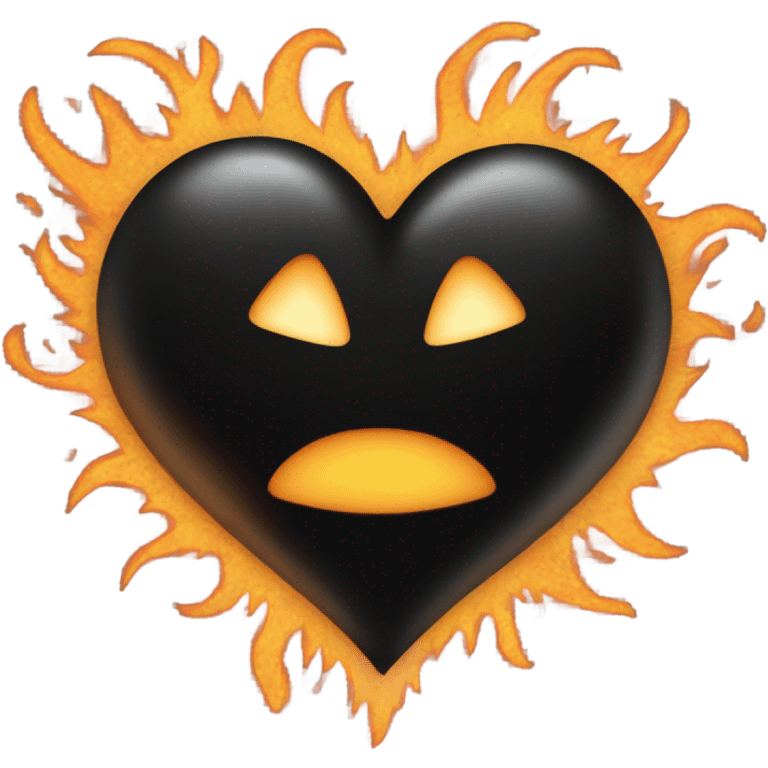 Black heart with flames emoji