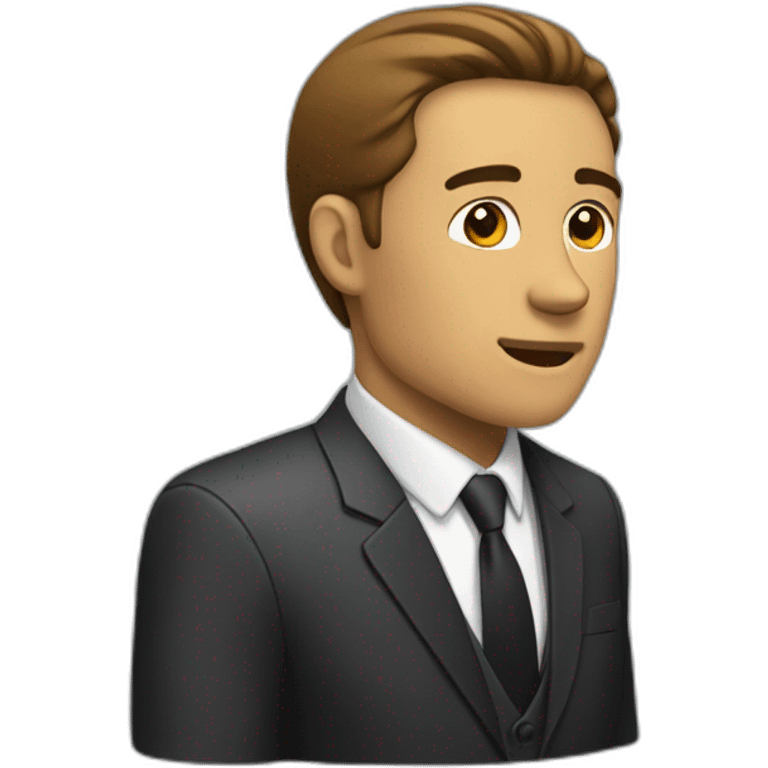 man in suit looking to the right (side view) emoji