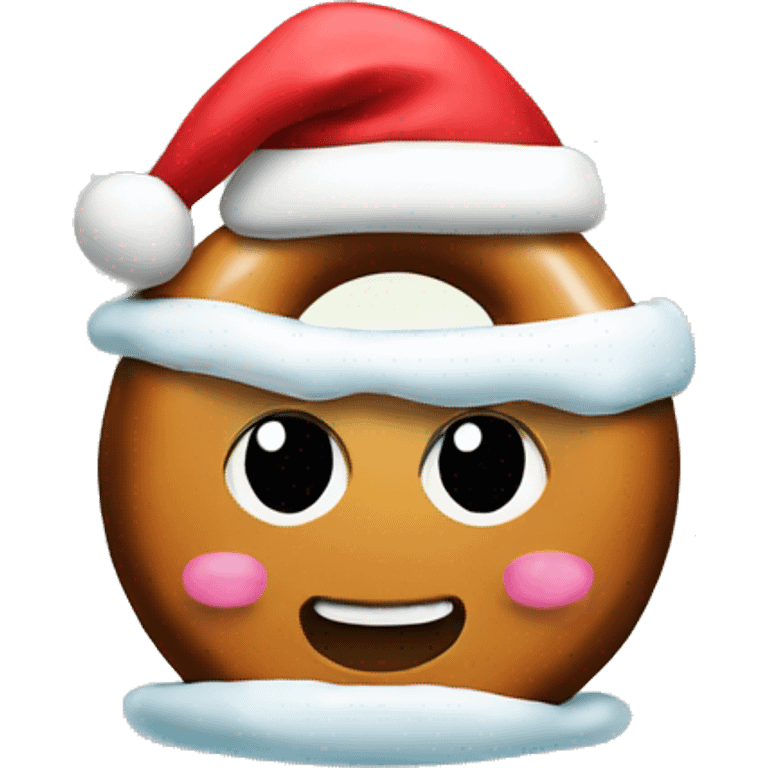 donut in a Christmas hat emoji