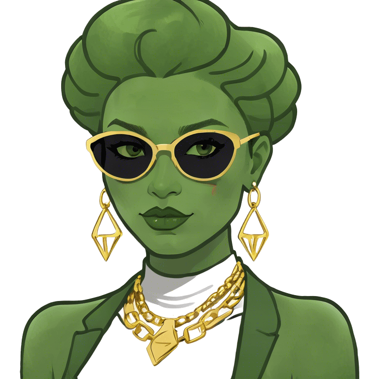 gold based swag rizz lady emoji