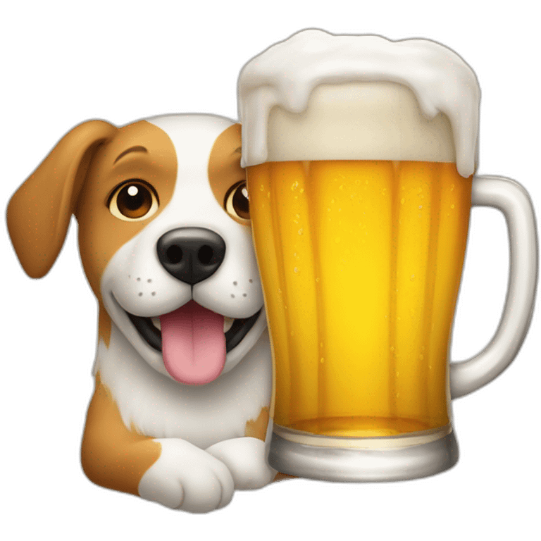 Une bière qui dort le chien emoji